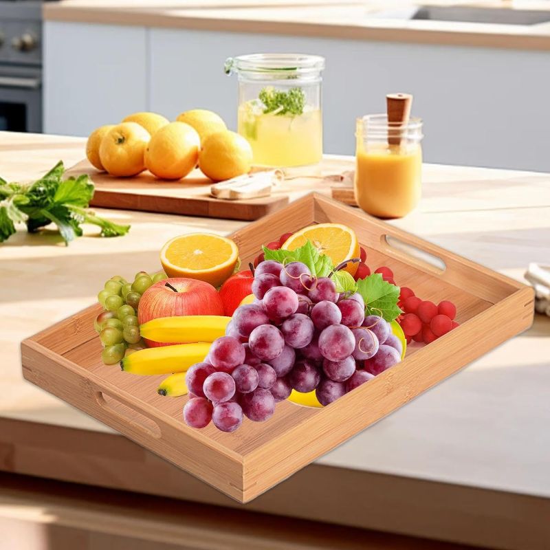 Photo 1 of  Tray Tableware Decorative Tray for Bread Dessert Displays Coffee Table Farmhouse Bath, 
