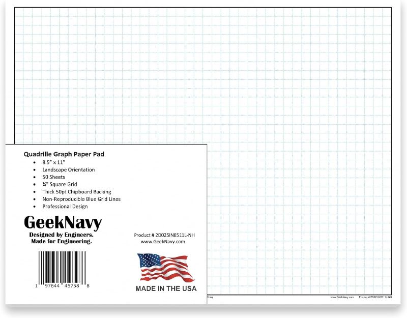 Photo 1 of 2 Pack 100 Sheets Isometric Graph Paper 1/4 Grid Isometric Engineering Paper Landscape Isometric Drafting and Graph Paper, 50 Sheets Per Pack(Fresh, 8.5" x 11")