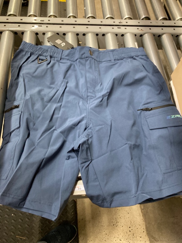 Photo 2 of Men's Cargo Casual Hiking Shorts Stretch Quick Dry Outdoor Summer Shorts for Work Golf Fishing Tactical with Zipper Pockets Medium Lyons Blue