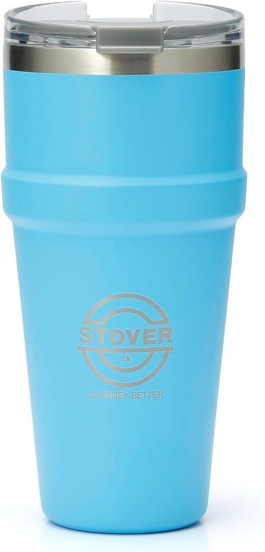 Photo 1 of **2 pack **
STOVER 26oz Insulated Tumbler with Easy-Flip Lid, Stainless Steel Reusable Vacuum Iced Water Drinking Cup for Women Men (Light Blue)