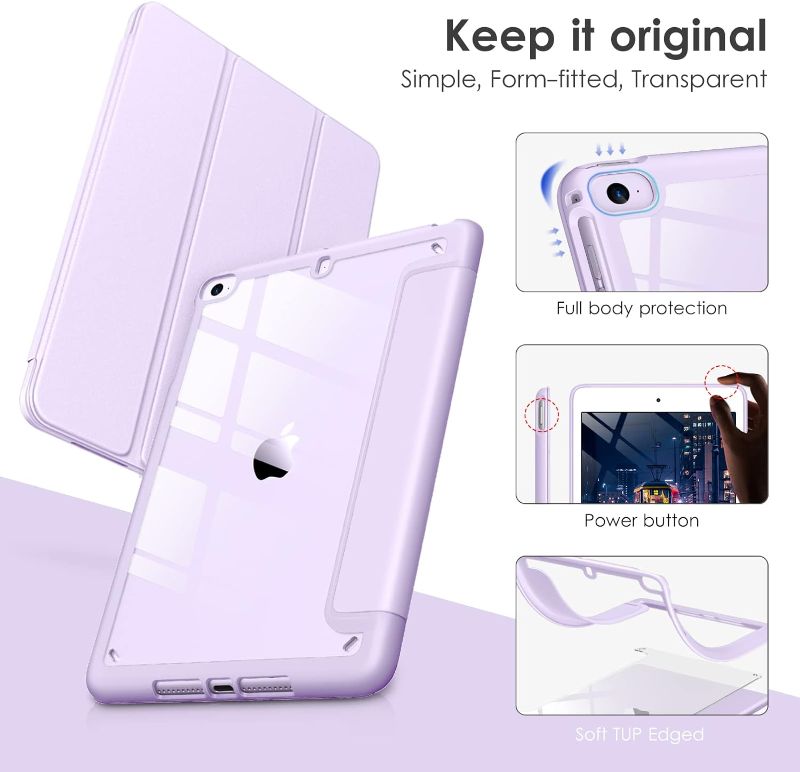 Photo 1 of *** 2 pack **
DTTOCASE for iPad Mini 4 5 3 2 1 Case,Clear 7.9 inch iPad Mini 1st 2nd 3rd 4th 5th Generation Smart Cover [Support Auto Sleep/Wake] - Pale Purple