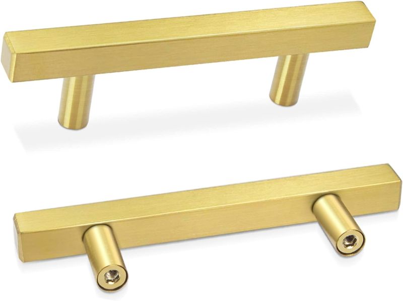 Photo 1 of **similar***
10 Pack Cabinet Pulls 5" Length Brushed Brass Drawer Handles, 3" Hole Center Square Kitchen Cabinet Handles, Stainless Steel Cabinet Hardware for Bedroom Bathroom Office