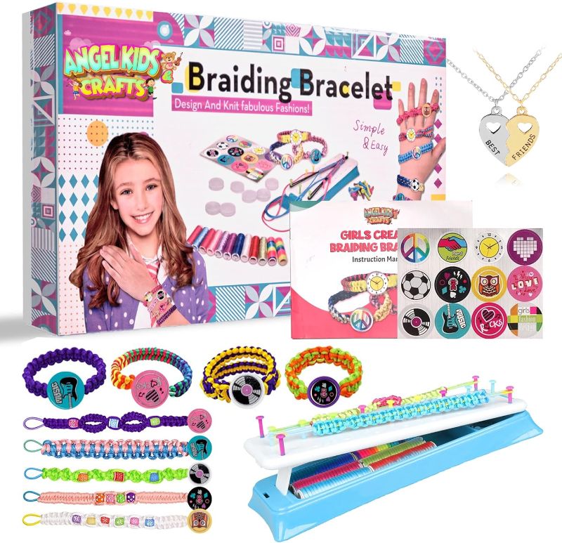 Photo 1 of Bracelet Making Kit for Girls-String Bracelet Making Kit with Longer Threads-Friendship Bracelet Making Kit with Clear Instructions-Bracelet Making