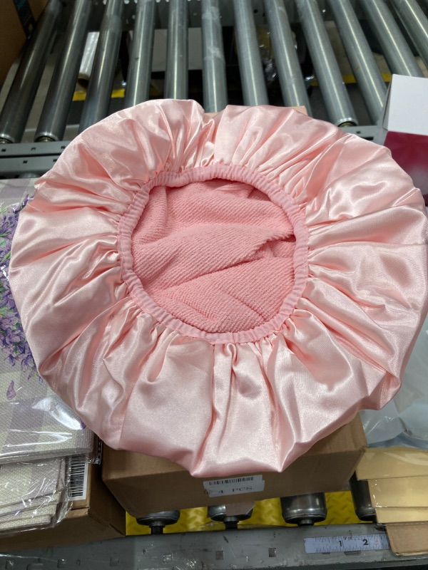 Photo 2 of Aquior Shower Cap,Triple Layer Shower Cap for Women, Reusable Waterproof Bath Cap,Silky Satin Outer Layer Terry Lining, Extra Large for Women Long Hair(Pink)
Visit the Aquior Store