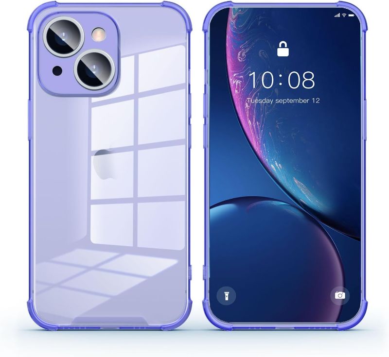 Photo 1 of  Compatible with iPhone 15 Plus Case, Silicone Phone Case for iPhone 15 Plus, 6.7inch Slim Thin Protective Phone Cover-Clear Purple
Size:iPhone 15 Plus