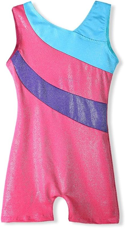 Photo 1 of HOZIY Leotards for Girls Gymnastics Kids Children Biketard Snowflake Ribbon Blue Purple Hot Pink Sparkle