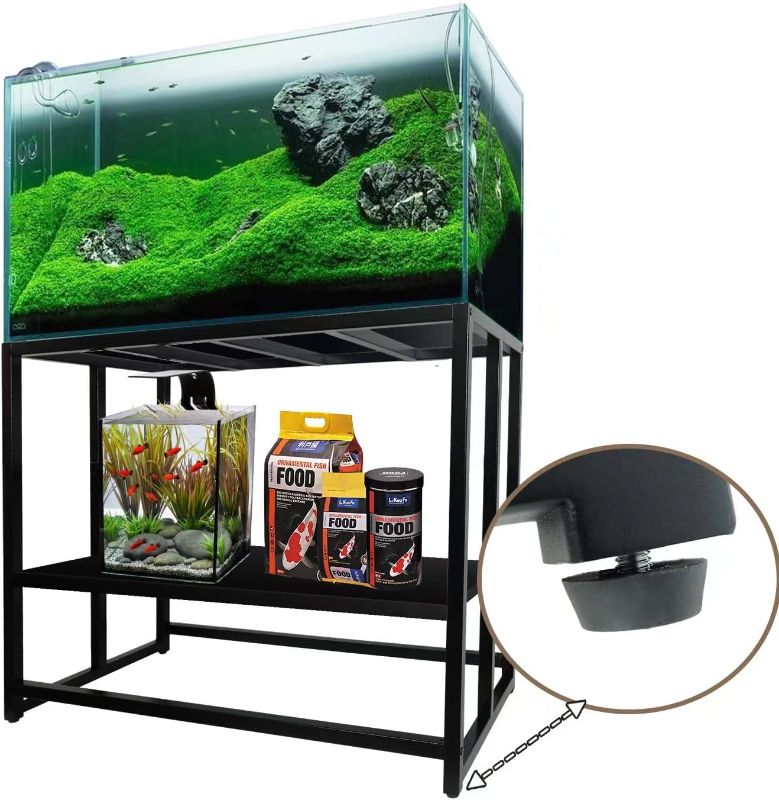 Photo 1 of 40 Gallon Fish Tank Stand, 29-40 Gallon Heavy Duty Metal Aquarium Stands, Reptile Tank, Turtle Tank, Breeder Tank Stand, Fish Tank and Stand Combo Set, 36.5" x 18.5" x 29.5", 660LBS Capacity
