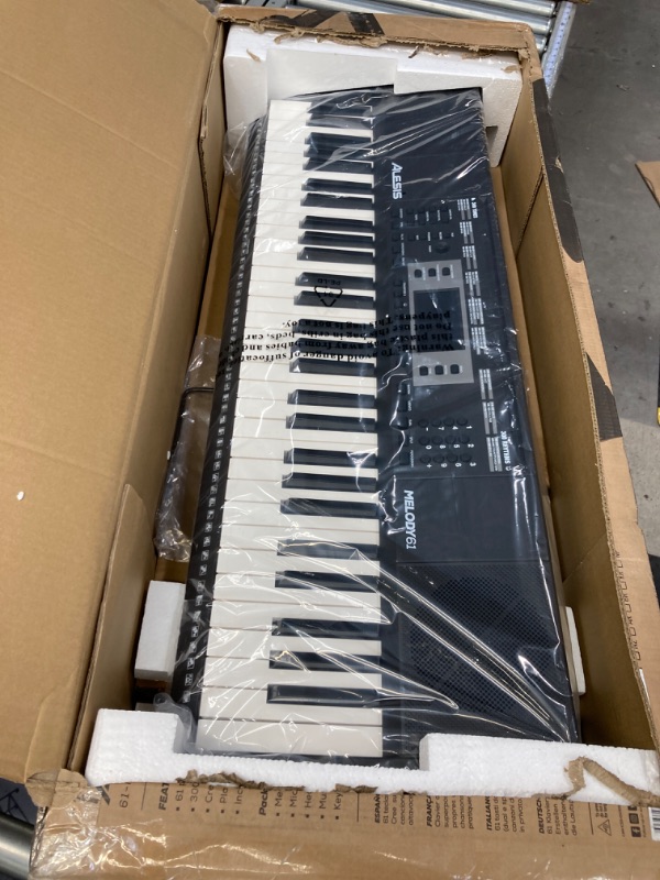 Photo 2 of Alesis Melody 61 Key Keyboard Piano for Beginners with Speakers, Digital Piano Stand, Bench, Headphones, Microphone, Music Lessons and Demo Songs