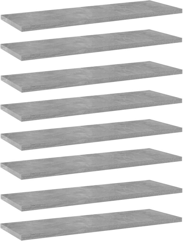 Photo 1 of 10 Piece of 3 pack Bookshelf Boards Chipboard Replacement Panels Storage Units Organizer Display Shelves Concrete Gray for Bookcase, Storage Cabe 3' x24 ' Inches