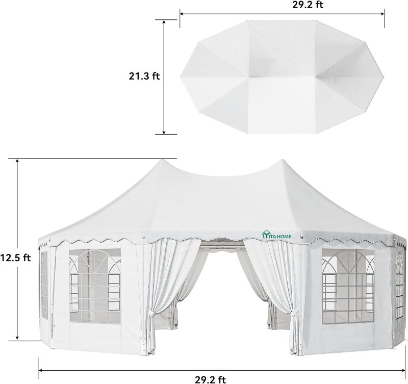 Photo 1 of  boxes 3 pack Party Tent Canopy Event Shelter Heavy Duty Wedding Upgraded Ripple Gazebo Large with Roof Removable Sidewalls Commercial
Visit the YITAHOME Store