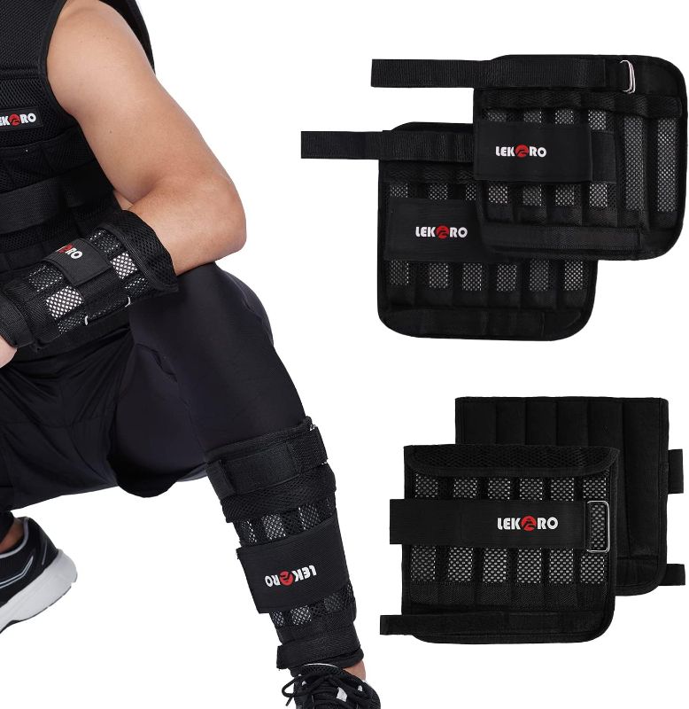 Photo 1 of  Adjustable Arm Weights and Leg Weights Set Products, Ankle Weights, Wrist Weights with Removable Weight, Weight Straps for Fitness, for Walking, Jogging, Gymnastics, Aerobics, 2Pair 2 Pack