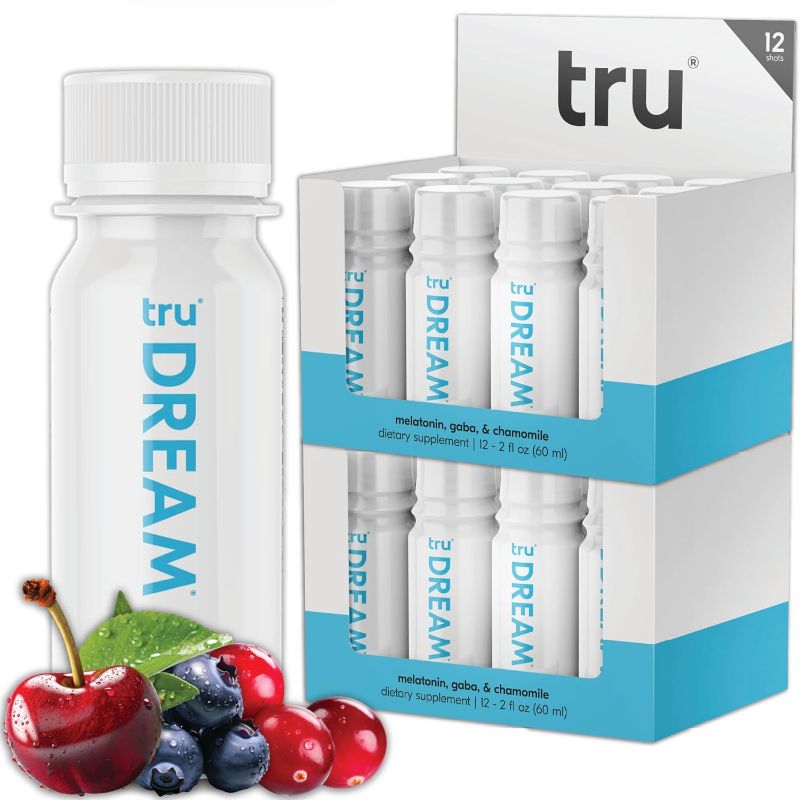 Photo 1 of 
Tru Dream Shot, Cherry Berry Flavored Deep Sleep Aid Shots - Zero Sugar Calm Sleep Drink plus Melatonin, GABA, Chamomile - Caffeine Free, GF, Keto, Natural...
Flavor Name:Tru Dream Shot (Cherry-