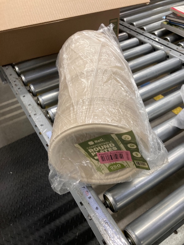 Photo 1 of Reli. Compostable Paper Plates, 7 Inch (250 Pack Bulk) | Brown Disposable Plates 7" | Heavy Duty Paper Plates,Eco Friendly | Made From Sugarcane Fibers/Bagasse - Biodegradable (Natural), Small Plate