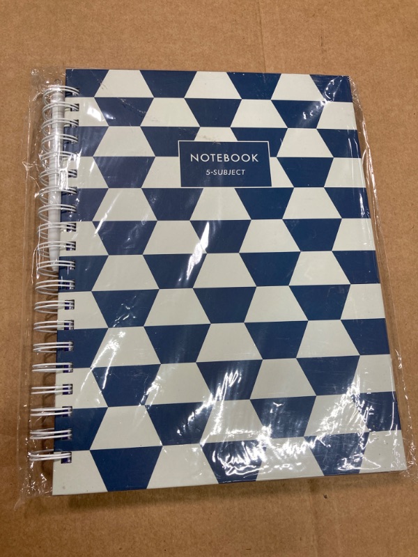 Photo 2 of Cute Hardcover Spiral Notebook, 5 Subject College Ruled Composition 8.5 * 11 Notebooks for School and Work (Navy)