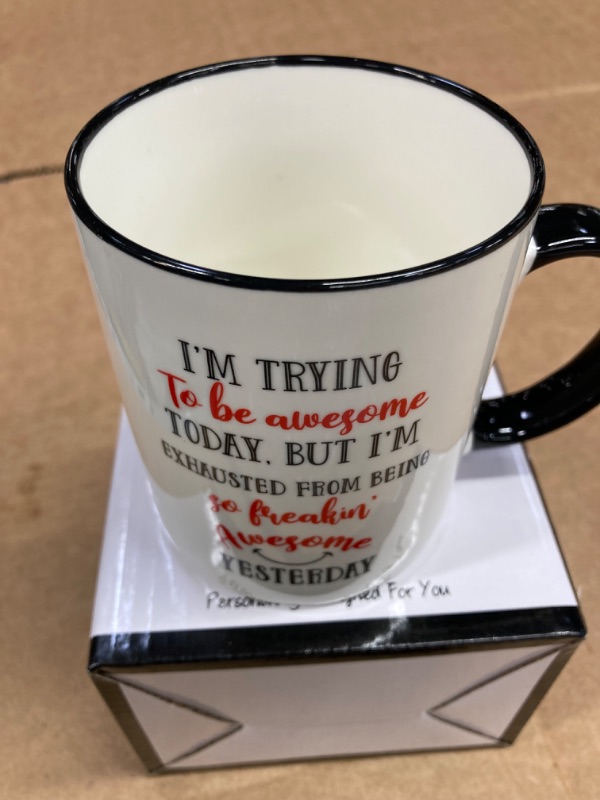 Photo 1 of Coffee Mugs-I'm Trying To Be Awesome Today Coffee Mug, Unique Birthday Gift For Men Women mom dad Him Her
