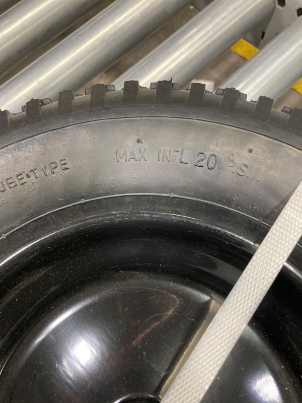 Photo 3 of 4.80/4.00-8" Pnuematic Tire and Wheel Assy,2PR (Air Filled)- 5/8"or 3/4" Powdered Metal bushings and 3"or 6"Center Hub, for Wheelbarrows,Garden and Utility Carts,Trolleys,Wagon and More