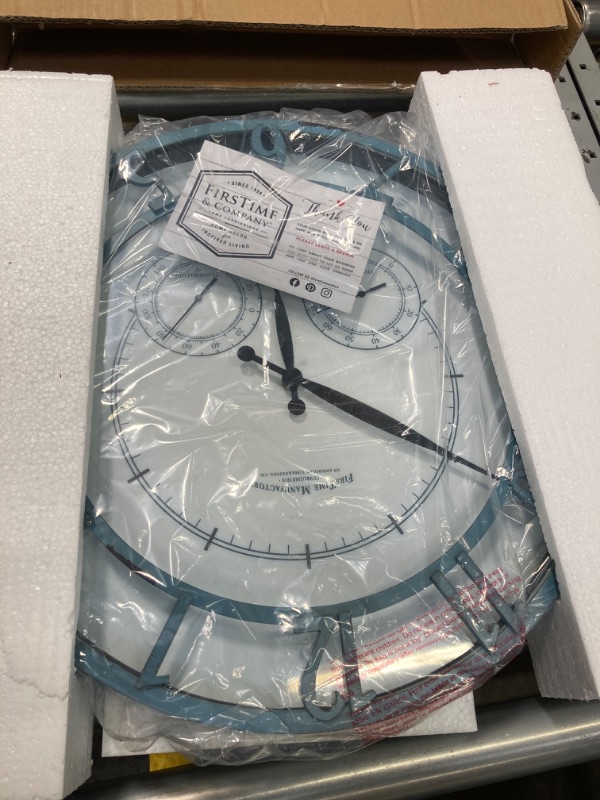 Photo 1 of FirsTime & Co. Laguna Outdoor Wall Clock, 18", Aged Teal