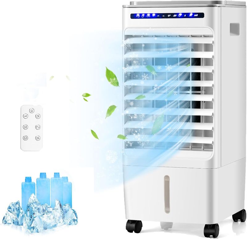 Photo 1 of 
SIMOE 3-IN-1 Evaporative Air Cooler, Portable Air Cooler with Remote Control and 4 Ice Packs, Cooling Fan Humidifier w/7H Timer 3-Speed and 3 Modes, 1.6Gal...