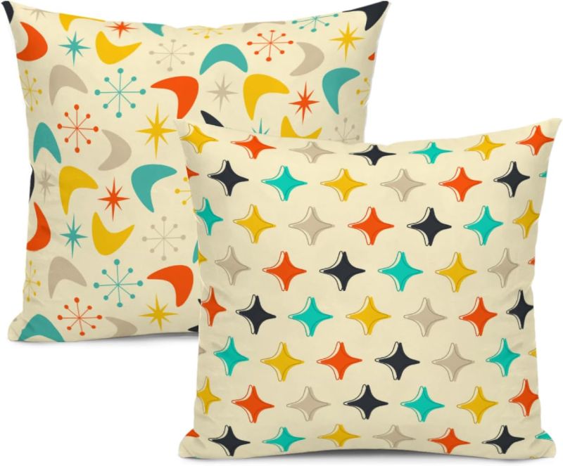 Photo 1 of 
Mid Century Modern Stars Pillow Covers 18x18 Inch Set of 2, Retro Yellow Decorative Throw Pillow Cases for Couch Bed Sofa Cushion Living Room Chair Decor,...