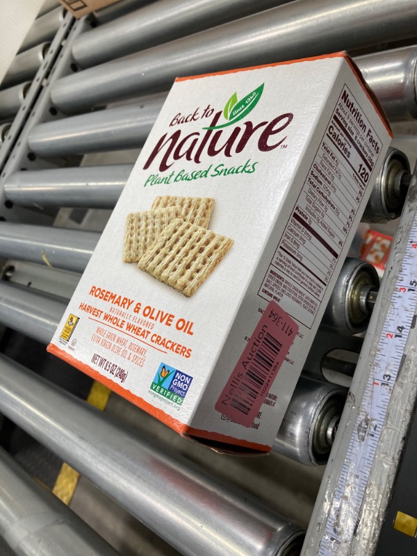 Photo 1 of Back to Nature Rosemary & Olive Oil Harvest Whole Wheat Crackers - Dairy Free, Non-GMO, Made with Whole Grain Wheat & Sea Salt, Delicious & Quality Snacks, 8.5 Ounce Rosemary Olive Oil 8.5 Ounce (Pack of 1)
