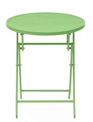 Photo 1 of ***SCRATCHED*** StyleWell Mix and Match Dia Grass Folding Round Metal 24.6 in. Outdoor Patio Bistro Table