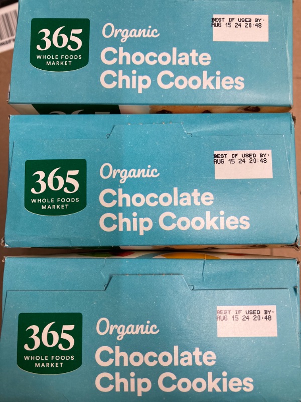 Photo 2 of ***EXP DATE 08/15/2024*** 365 by Whole Foods Market, Organic Chocolate Chip Cookies, 12 Ounce Chocolate Chip 12 Ounce (Pack of 3 )