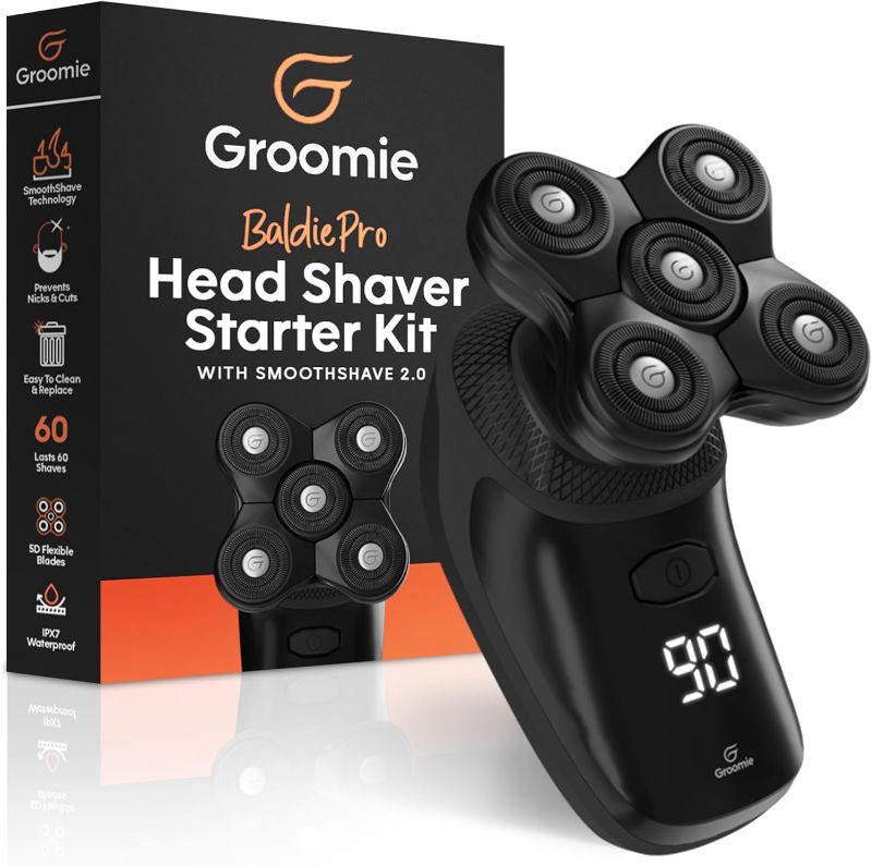 Photo 1 of ***DAMAGED BOX*** GROOMIE BaldiePro Head Shaver Starter Kit - Bald Head Care - Cordless Head Shavers - Achieve a Smooth, Comfortable Shave with Ease - Ergonomic Design for Effortless Use - Perfect for Balding Men