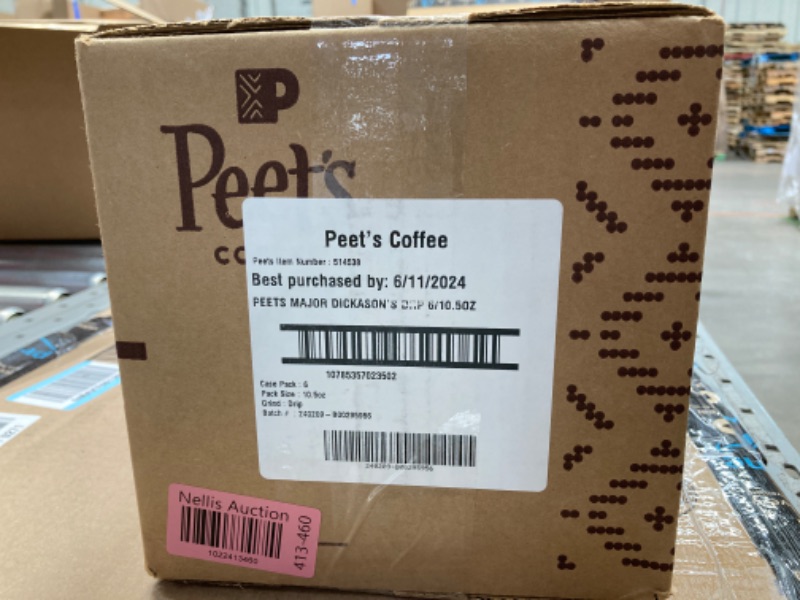 Photo 1 of ***BEST BY 06/11/2024*** Peet's Coffee, Dark Roast Ground Coffee - Major Dickason's Blend 63 Ounces 10.5 Ounce (Pack of 6)