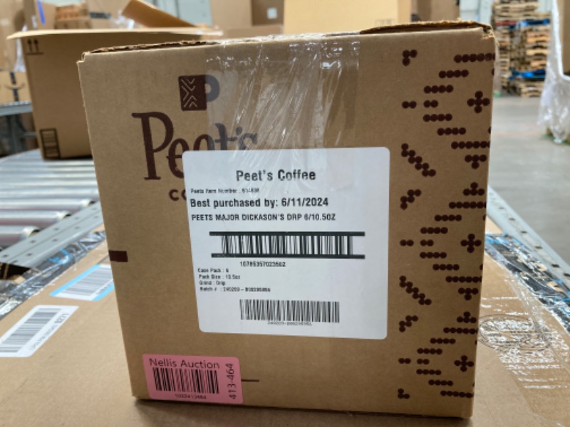 Photo 3 of ***EXP 06/11/2024*** Peet's Coffee, Dark Roast Ground Coffee - Major Dickason's Blend 63 Ounces 10.5 Ounce (Pack of 6)