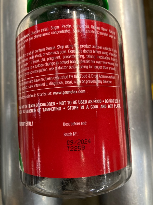 Photo 2 of ***EXP 09/2024*** Prunelax Ciruelax Regular Strength Laxative Gummies - Gentle Relief for Occasional Constipation – Made with Natural Senna, Predictable Relief, Gluten-Free, Works in Just 8 to 12 Hours - 60ct