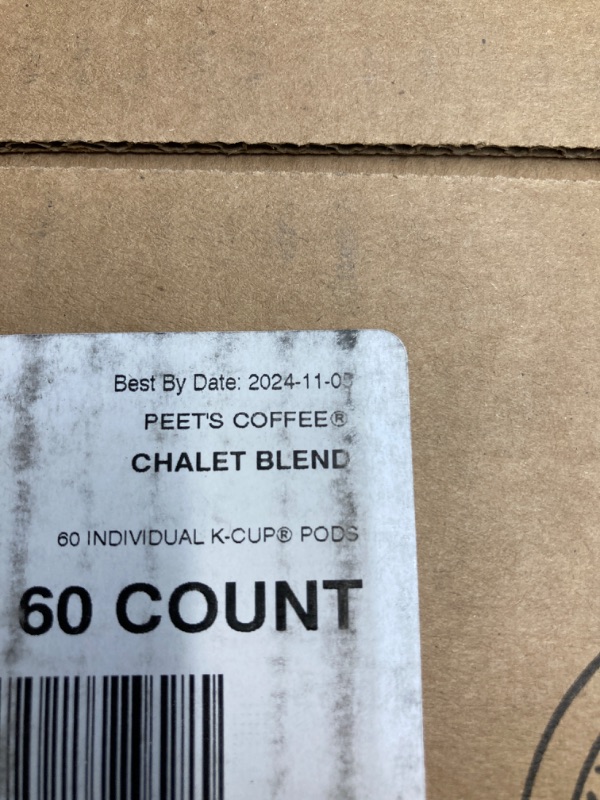 Photo 2 of ***EXP 11/08/2024*** Peet's Coffee, Dark Roast K-Cup Pods for Keurig Brewers - Chalet Blend 60 Count (1 Box of 60 K-Cup Pods) Chalet Blend 60 Count (Pack of 1)