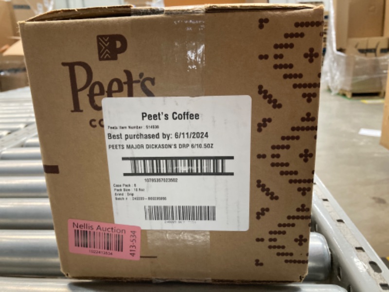 Photo 3 of ***EXP 06/11/2024*** Peet's Coffee, Dark Roast Ground Coffee - Major Dickason's Blend 63 Ounces 10.5 Ounce (Pack of 6) Major Dickason's 10.5 Ounce (Pack of 6)