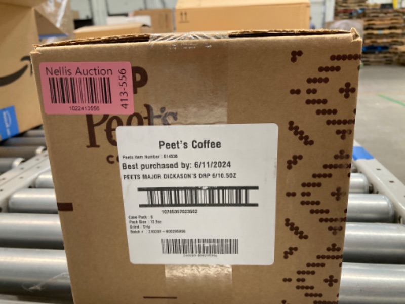 Photo 3 of ***EXP 06/11/2024*** Peet's Coffee, Dark Roast Ground Coffee - Major Dickason's Blend 63 Ounces 10.5 Ounce (Pack of 6) Major Dickason's 10.5 Ounce (Pack of 6)