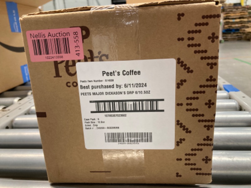 Photo 3 of ***EXP 06/11/2024***Peet's Coffee, Dark Roast Ground Coffee - Major Dickason's Blend 63 Ounces 10.5 Ounce (Pack of 6) Major Dickason's 10.5 Ounce (Pack of 6)