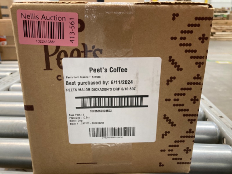 Photo 3 of ***EXP 06/11/2024***Peet's Coffee, Dark Roast Ground Coffee - Major Dickason's Blend 63 Ounces 10.5 Ounce (Pack of 6) Major Dickason's 10.5 Ounce (Pack of 6)