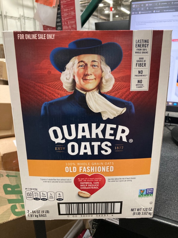 Photo 2 of Quaker Old Fashioned Rolled Oats, Non GMO Project Verified, Two 64oz Bags in Box, 90 Servings, 4 Pound (Pack of 2) Quaker Old Fashioned 4 Pound (Pack of 2)