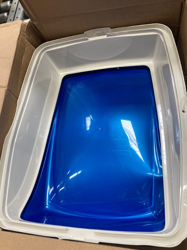 Photo 2 of ***DENTED***
Van Ness Pets Large High Sided Cat Litter Box with Frame, Blue, CP4