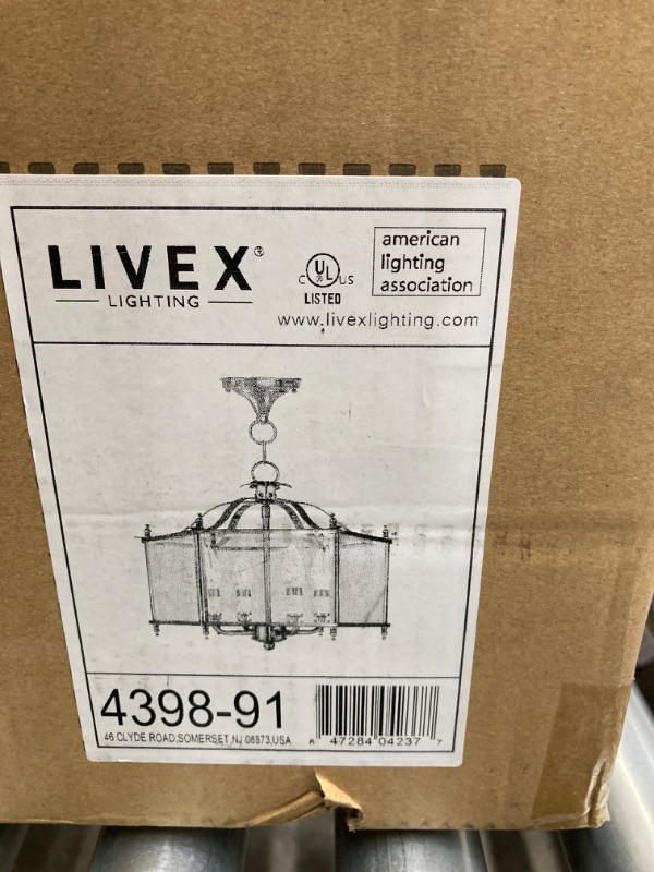 Photo 2 of ***FACTORY SEELED*** Livex Lighting Livingston 4 - Light Pendant in  Brushed Nickel