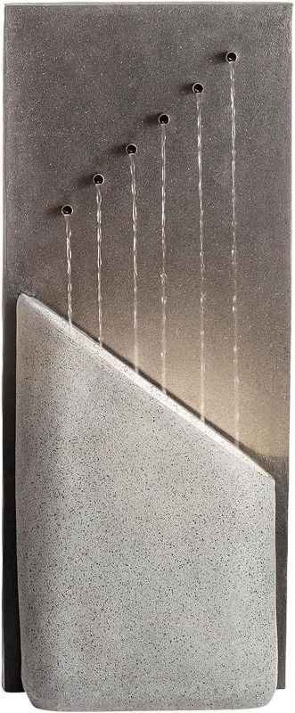 Photo 1 of ****FACTORY SEELED*** Alpine Corporation GIL1644 Outdoor Floor Calming Cosmopolitan Infinity Waterfall Fountain with LED Lights, 40", Gray