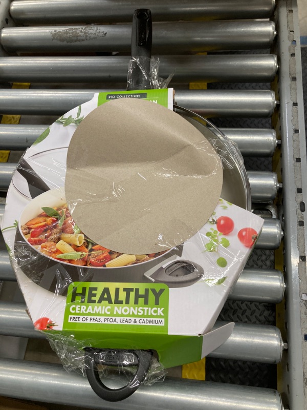 Photo 1 of ***HANDLE IS BROKEN, SCRATCHES/SCUFFS*** GreenPan Rio Healthy Ceramic Nonstick 5QT Saute Pan Jumbo Cooker with Helper Handle and Lid, PFAS-Free, Dishwasher Safe, Black