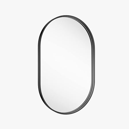 Photo 1 of 18"*30"Oval Bathroom Mirror,Wall Mounted Oval Metal Mirror,Oval Bathroom Mirrors, Wall Mounted Mirror for Bathroom,Living Room, Vertical or Horizontal Hanging(Horizontal/Vertical) …