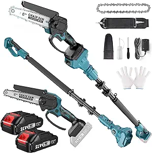 Photo 1 of *****ONLY TWO PIECES CHECK IMAGES*** Seesii 2-IN-1 Cordless Pole Saw & Mini Chainsaw, 6-inch Brushless Chain Saw with 2x 2.0Ah Battery 15-Foot MAX Reach Pole Saw for Wood Cutting Garden 2024 UPGRADE CH666