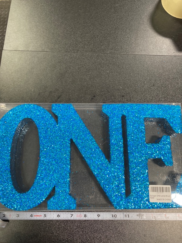 Photo 2 of 1st Birthday Decorations Boys,Blue Glitter One Letters Sign for First Birthday, One table centerpieces,One standing Letters for 1st Birthday, First Birthday Photo Shoot Prop Lowercase-blue