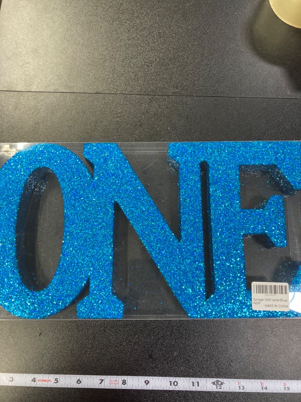 Photo 2 of 1st Birthday Decorations Boys,Blue Glitter One Letters Sign for First Birthday, One table centerpieces,One standing Letters for 1st Birthday, First Birthday Photo Shoot Prop Lowercase-blue