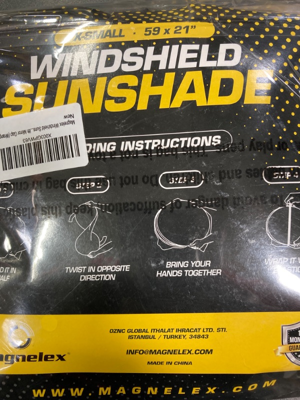 Photo 2 of Magnelex Windshield Sun Shade for Wrangler, Rubicon, Gladiator. Reflective 240T Material Car Sun Visor with Mirror Cut-Out. Foldable Sun Shield for Sun Heat and UV Protection (X-Small) X-Small (59" x 21")