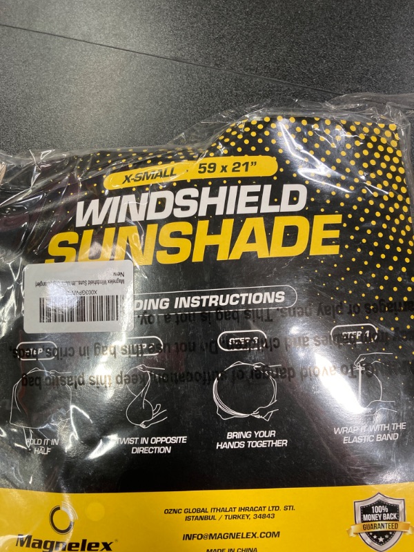 Photo 2 of Magnelex Windshield Sun Shade for Wrangler, Rubicon, Gladiator. Reflective 240T Material Car Sun Visor with Mirror Cut-Out. Foldable Sun Shield for Sun Heat and UV Protection (X-Small) X-Small (59" x 21")