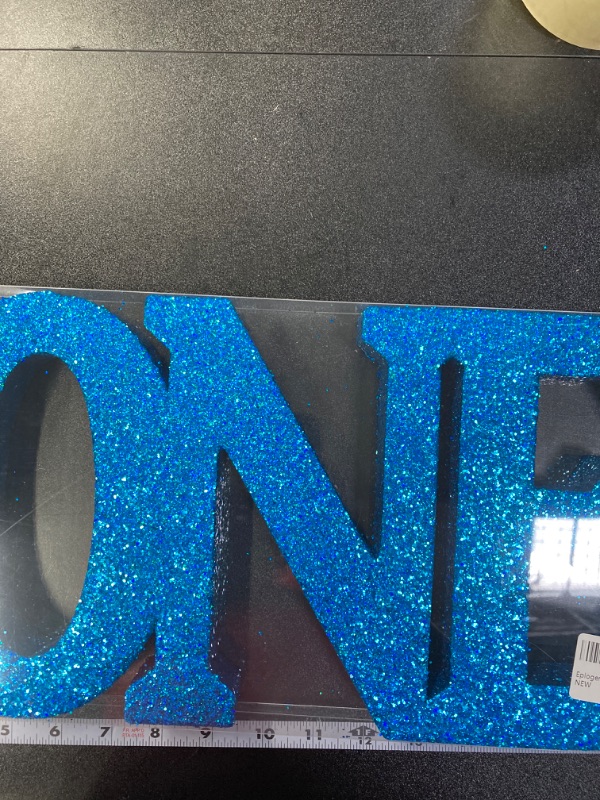 Photo 1 of 1st Birthday Decorations Boys,Blue Glitter One Letters Sign for First Birthday, One table centerpieces,One standing Letters for 1st Birthday, First Birthday Photo Shoot Prop Lowercase-blue
