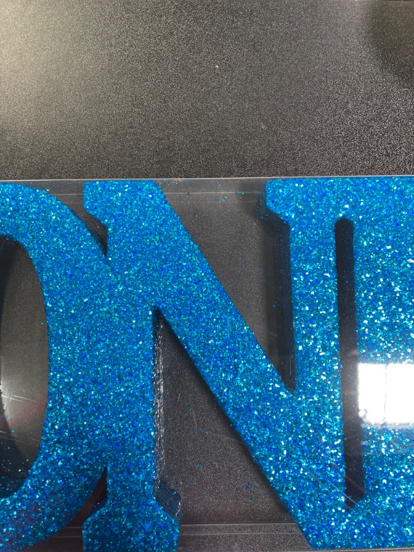 Photo 2 of 1st Birthday Decorations Boys,Blue Glitter One Letters Sign for First Birthday, One table centerpieces,One standing Letters for 1st Birthday, First Birthday Photo Shoot Prop Lowercase-blue