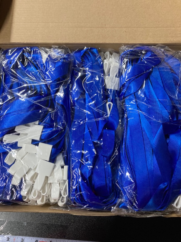 Photo 2 of 2Piece bundle set.Fulmoon 150 Pcs Nylon Flat Lanyards Badges Bulk Lanyards for ID Badges Neck Lanyards with Hook Clip for Name Tags Business Cards Student Teacher Nurses Office Worker Name Tags (Blue)