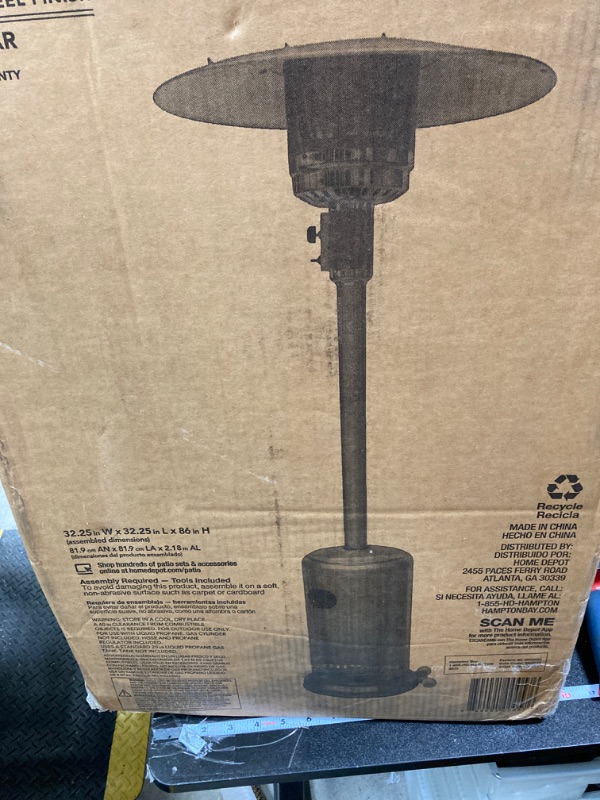 Photo 4 of 48K BTU Stainless Steel Patio Heater with Wheels